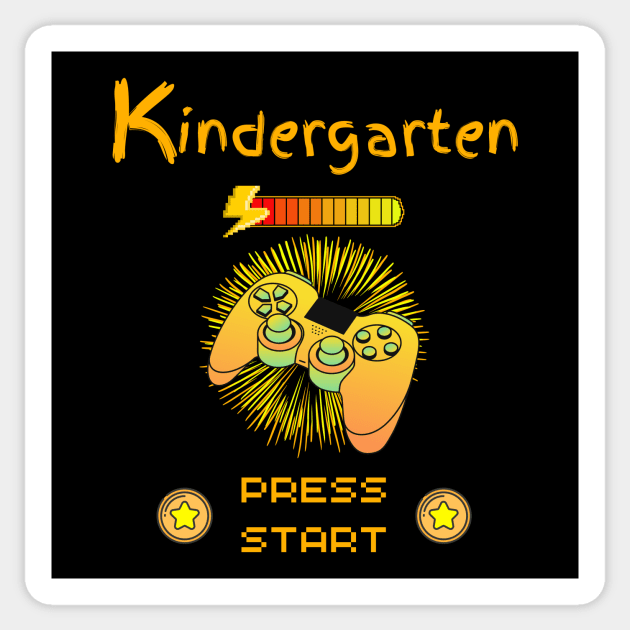 Kindergarten Press Start - Cool Gamer Controller Black Sticker by EvolvedandLovingIt